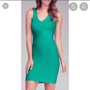 Green BEBE bandage Dress